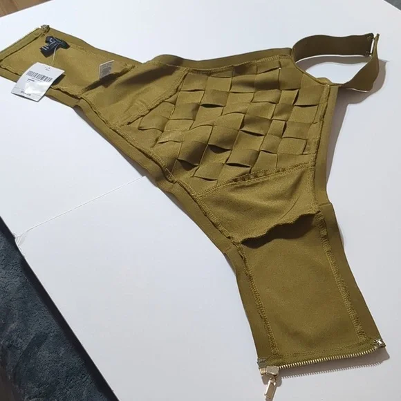 Forever 21 Crop Top  Sleeveless Olive Green size Large - Picture 3 of 8